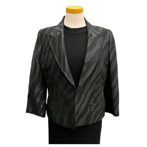 Valentino Miss V Silk & Linen Blend Vintage Cropped Blazer - Size​